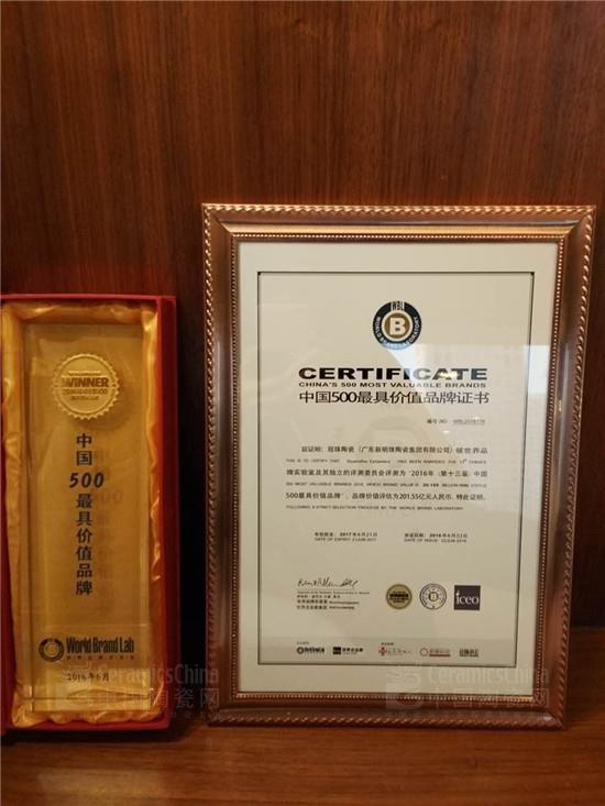 冠珠陶瓷品价值高达201.55亿,位列第176名